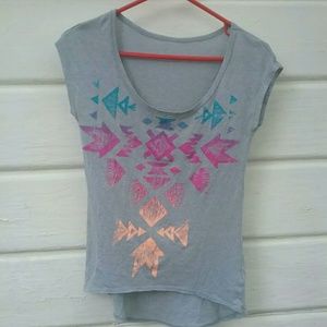 High low colourful top